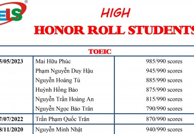 HIGH HONOR ROLL STUDENT TOEIC
